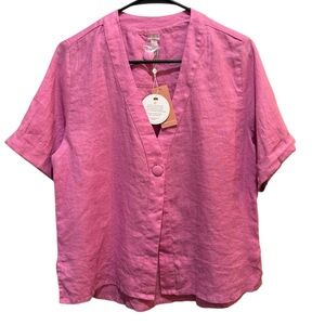 PQ Sammy Single Button Up Top Bubblegum Pink Lightweight Swim Cover Up Size XS/S